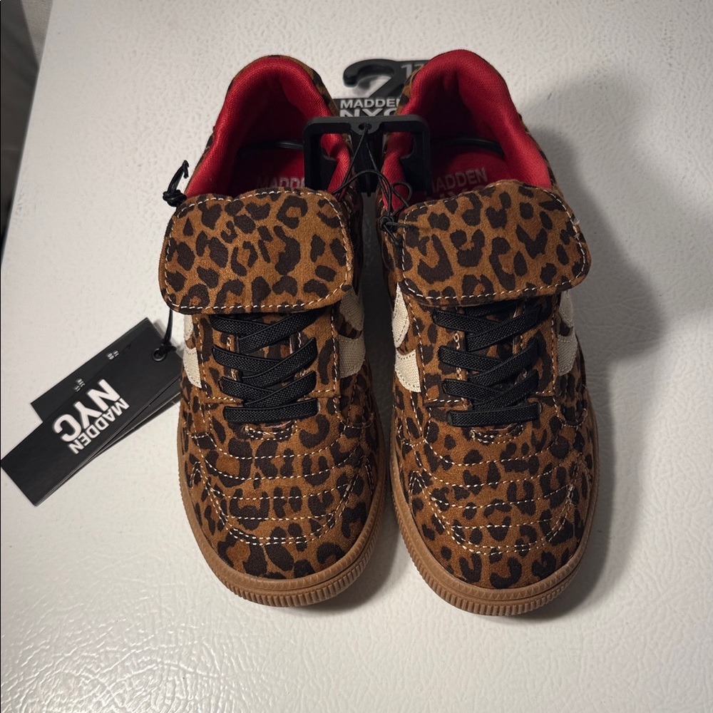 Madden NYC Kids' Leopard Sneakers - Brown and Black